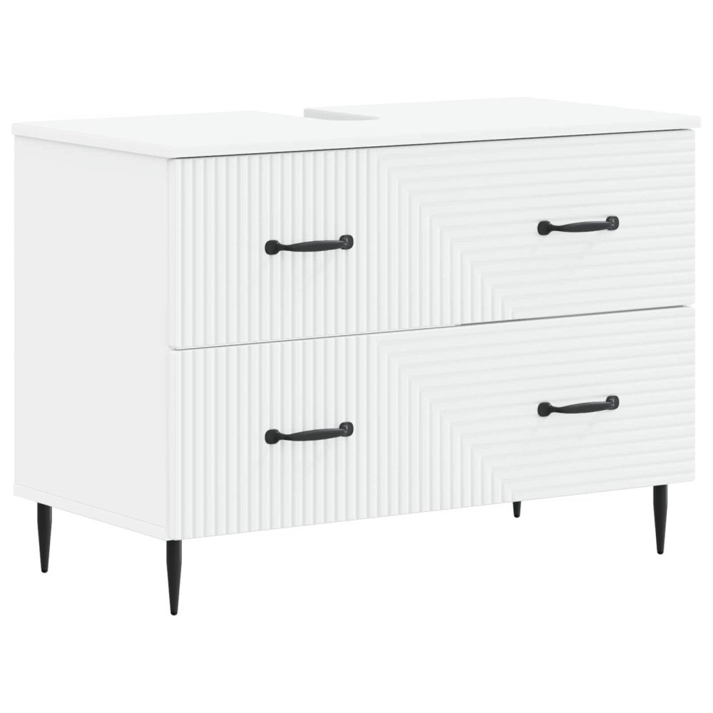 vidaXL Badrumsskåp med handfat HAARLEM Vit 82 x 41 x 58,5 cm