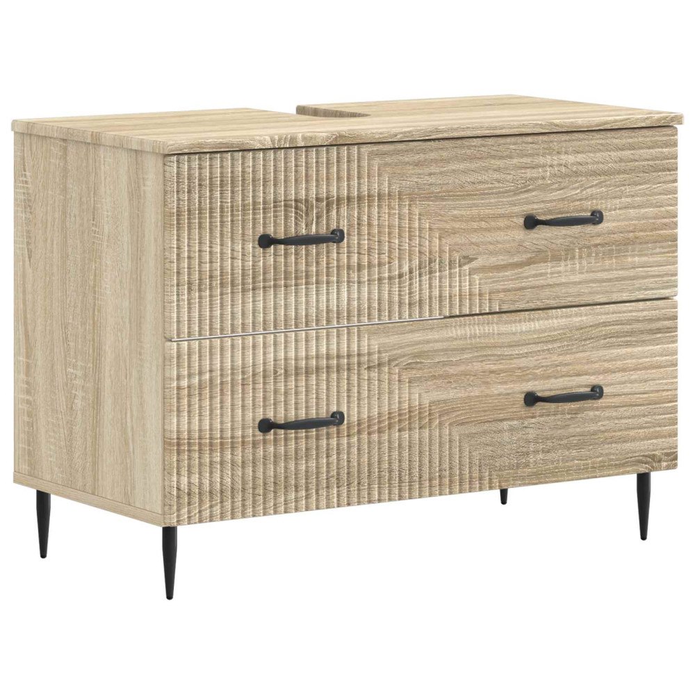 vidaXL Badrumsskåp med handfat HAARLEM Sonoma-ek 82 x 41 x 58,5 cm
