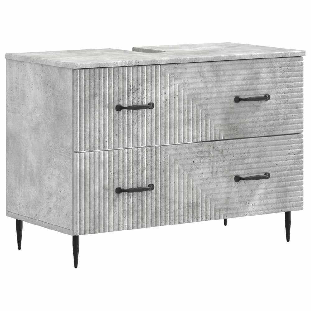 vidaXL Badrumsskåp med handfat HAARLEM Betonggrå 82 x 41 x 58,5 cm