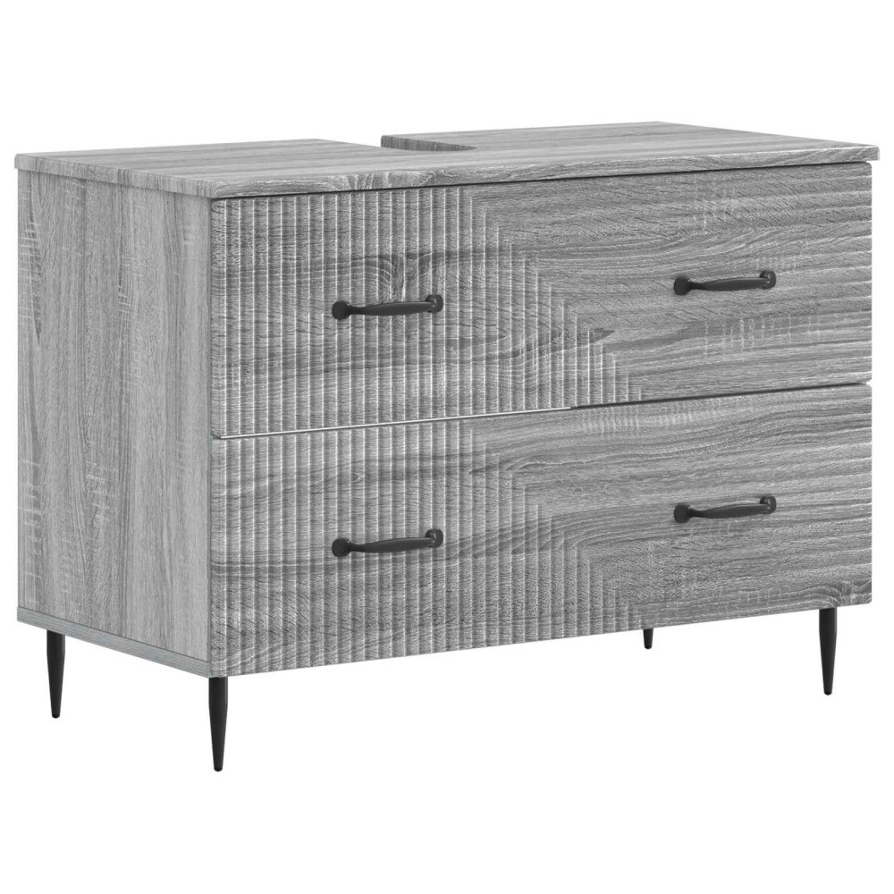 vidaXL Badrumsskåp med handfat HAARLEM Grå Sonoma 82 x 41 x 58,5 cm
