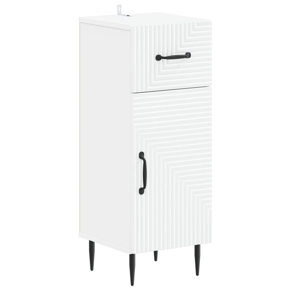 vidaXL Badrumsskrubb HAARLEM Vit 30 x 31 x 80 cm Konstruerat trä