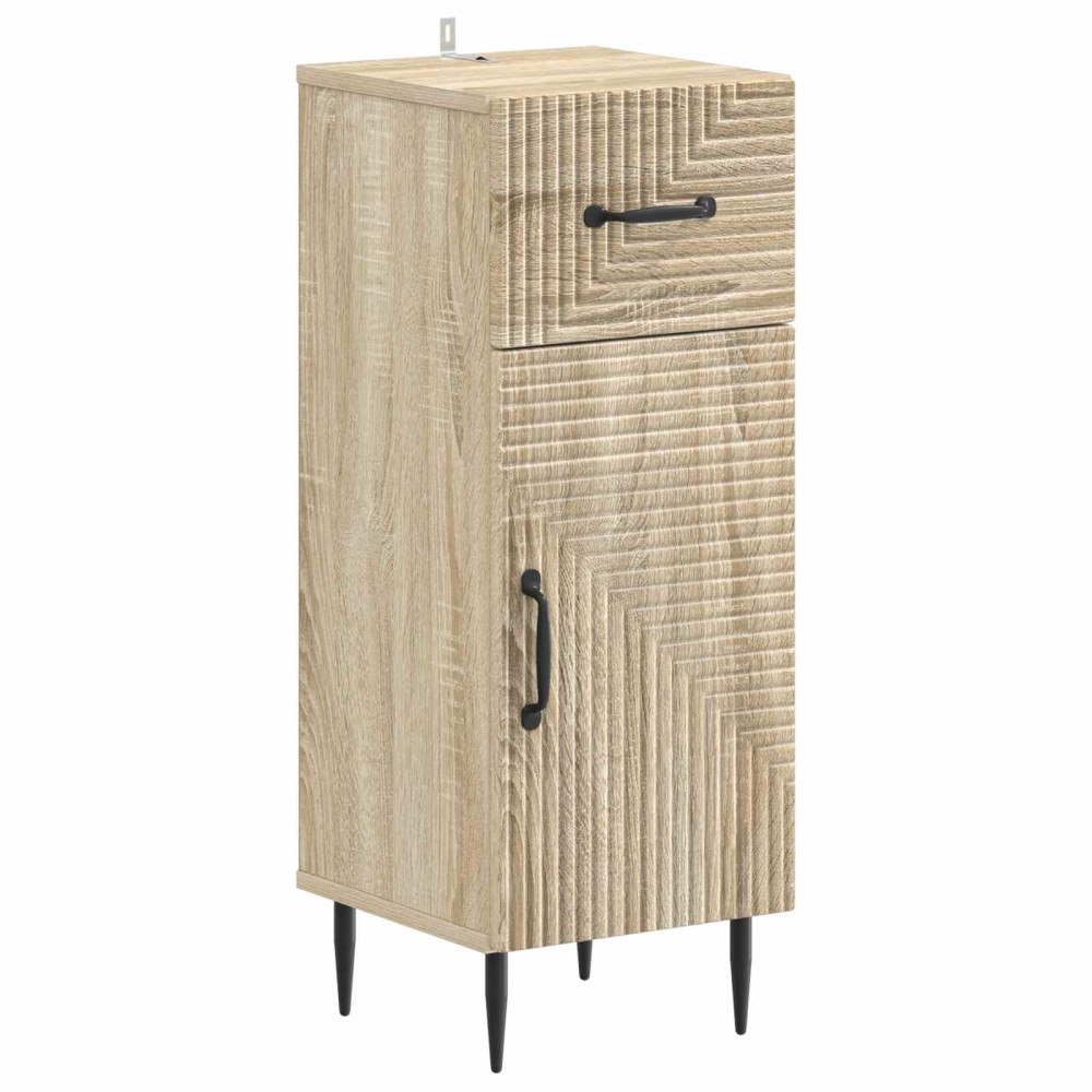 vidaXL Badrumsskrubb HAARLEM Sonoma-ek 30 x 31 x 80 cm Konstruerat trä