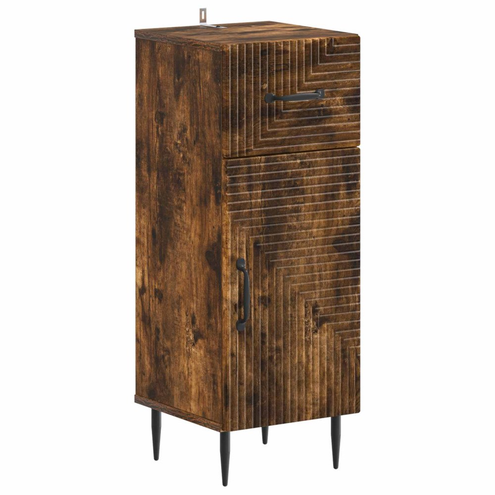 vidaXL Badrumsskrubb HAARLEM Rökt ek 30 x 31 x 80 cm Konstruerat trä
