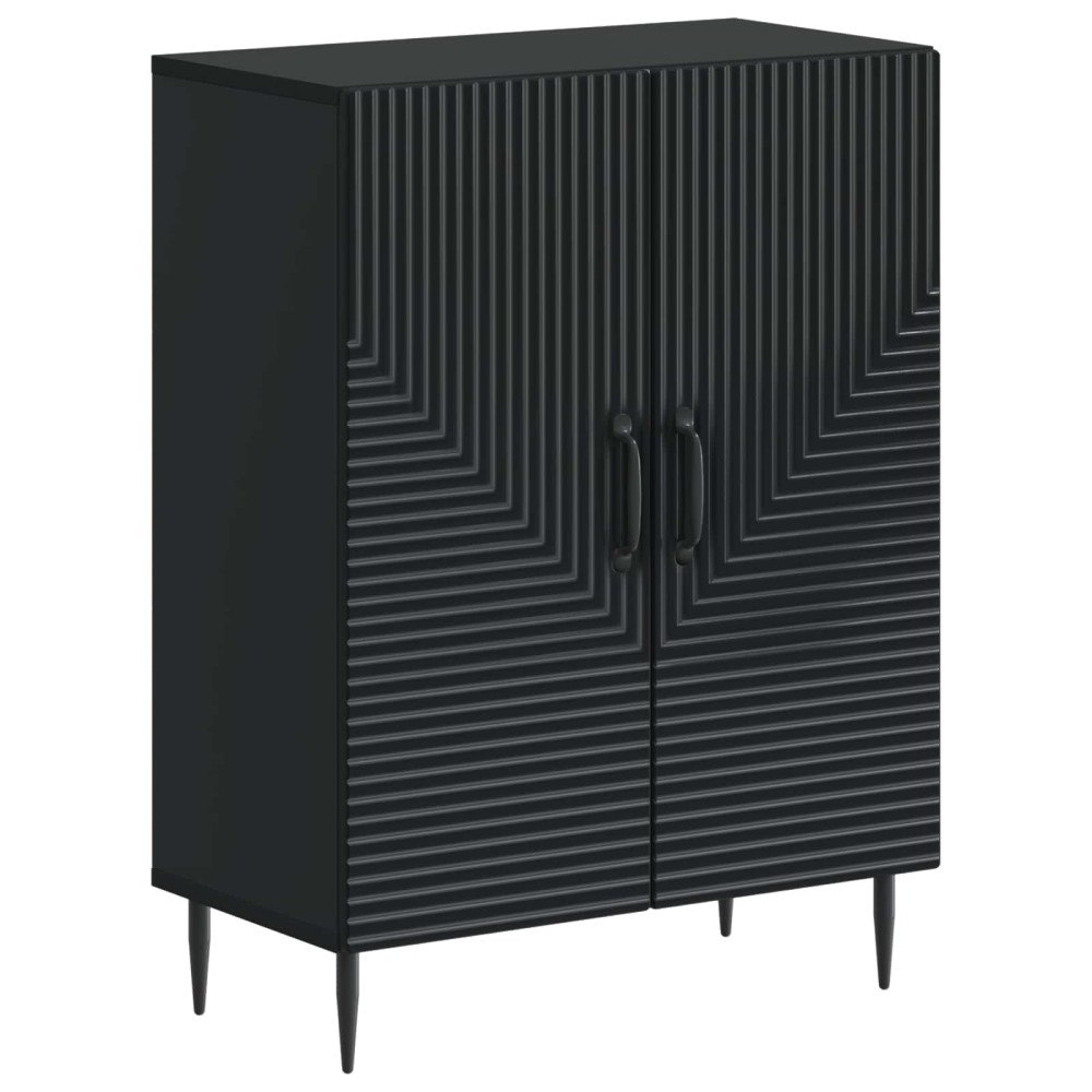 vidaXL Badrumsskrubb HAARLEM Svart 59,5 x 31 x 80 cm Konstruerat trä
