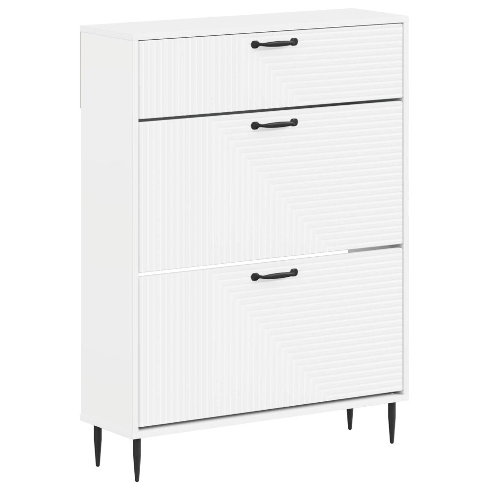 vidaXL Skoskåp HAARLEM 78 x 24 x 103 cm Konstruerat trä Vit