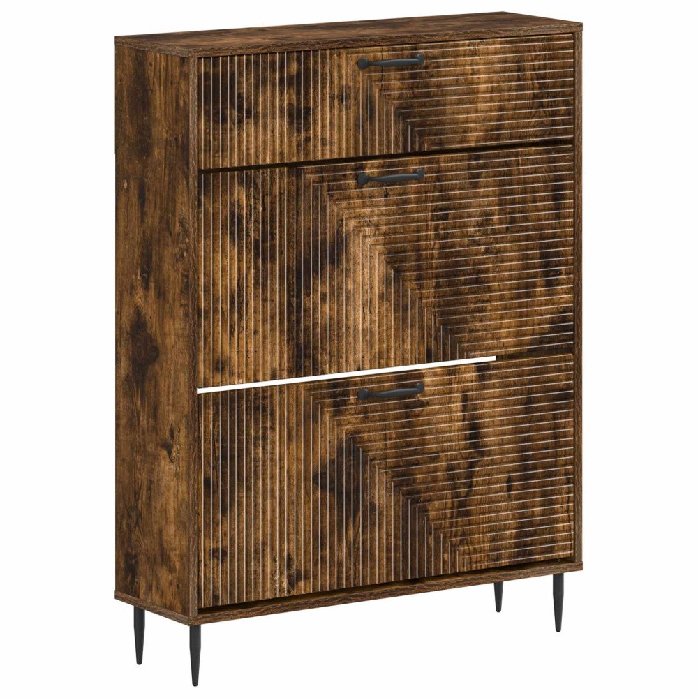 vidaXL Skoskåp HAARLEM 78 x 24 x 103 cm Konstruerat trä Rökt ek