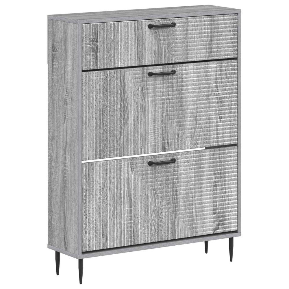 vidaXL Skoskåp HAARLEM 78 x 24 x 103 cm Konstruerat trä Grå Sonoma