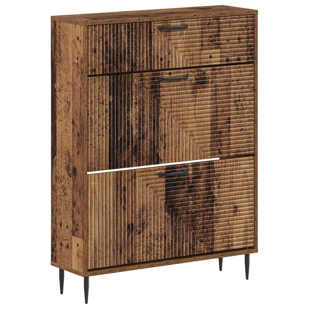 vidaXL Skoskåp HAARLEM 78 x 24 x 103 cm Konstruerat trä Gammalt trä