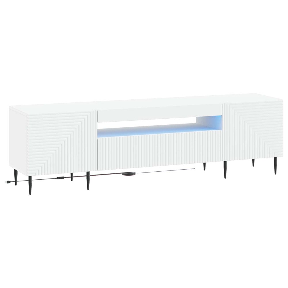 vidaXL LED TV-skåp Vit Konstruerat trä