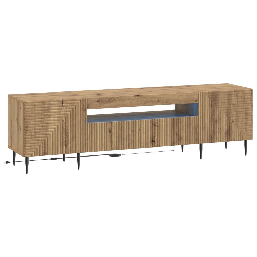 vidaXL LED TV-skåp Artisan-ek Konstruerat trä