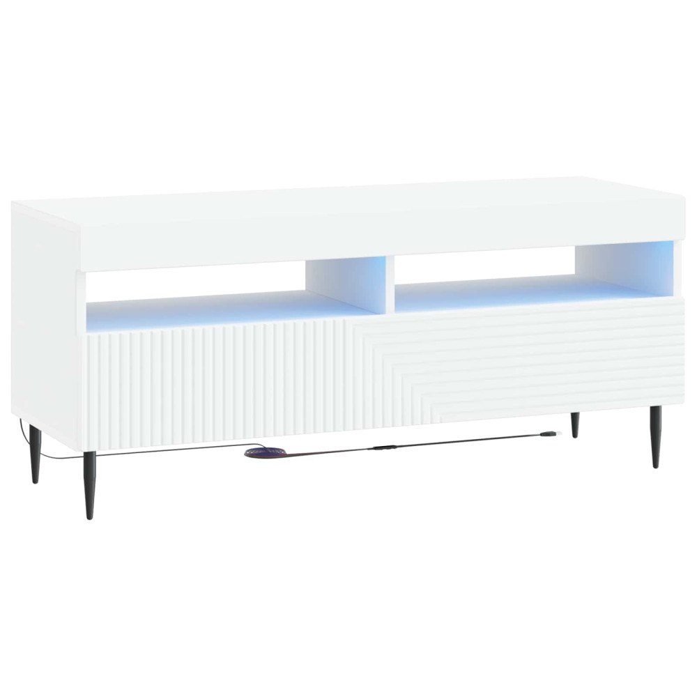 vidaXL LED TV-skåp Vit Konstruerat trä