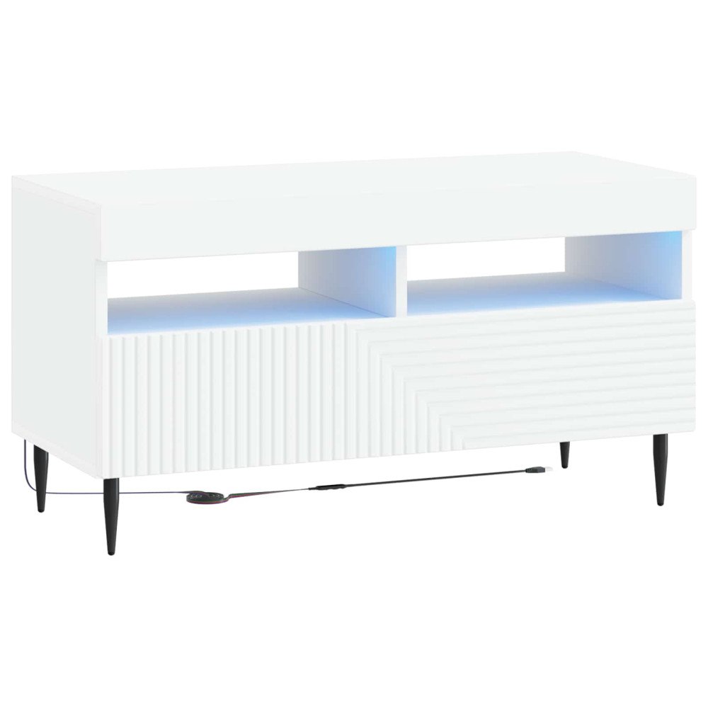 vidaXL LED TV-skåp Vit Konstruerat trä