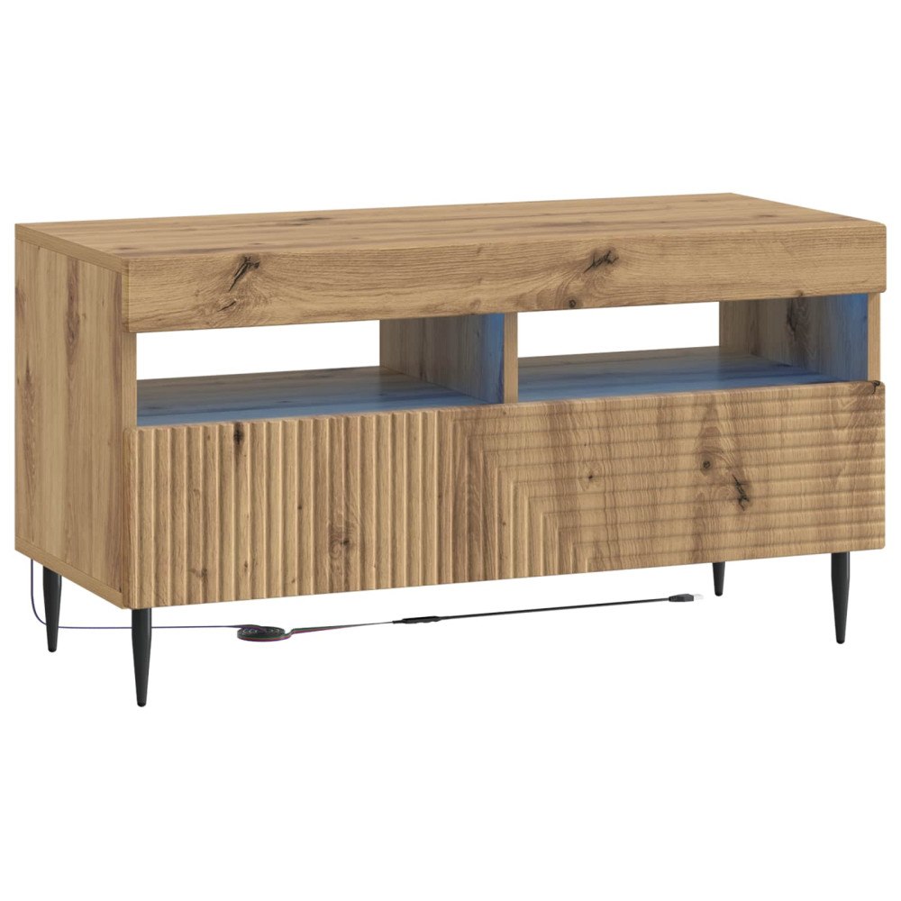 vidaXL LED TV-skåp Artisan-ek Konstruerat trä