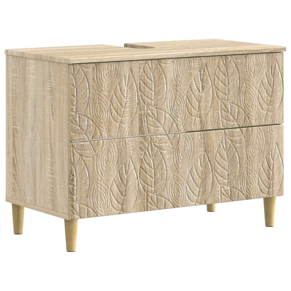 vidaXL Badrumsskåp med handfat DELFT Sonoma-ek 82 x 41 x 59 cm