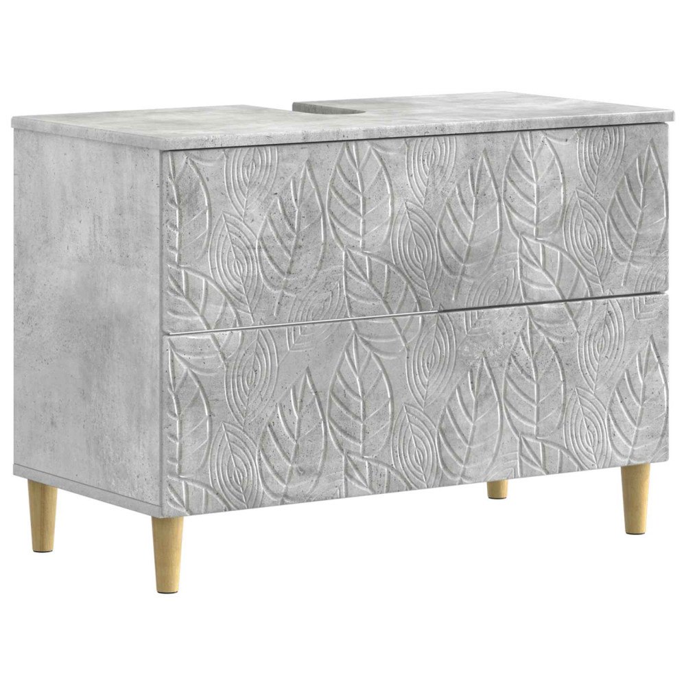 vidaXL Badrumsskåp med handfat DELFT Betonggrå 82 x 41 x 59 cm