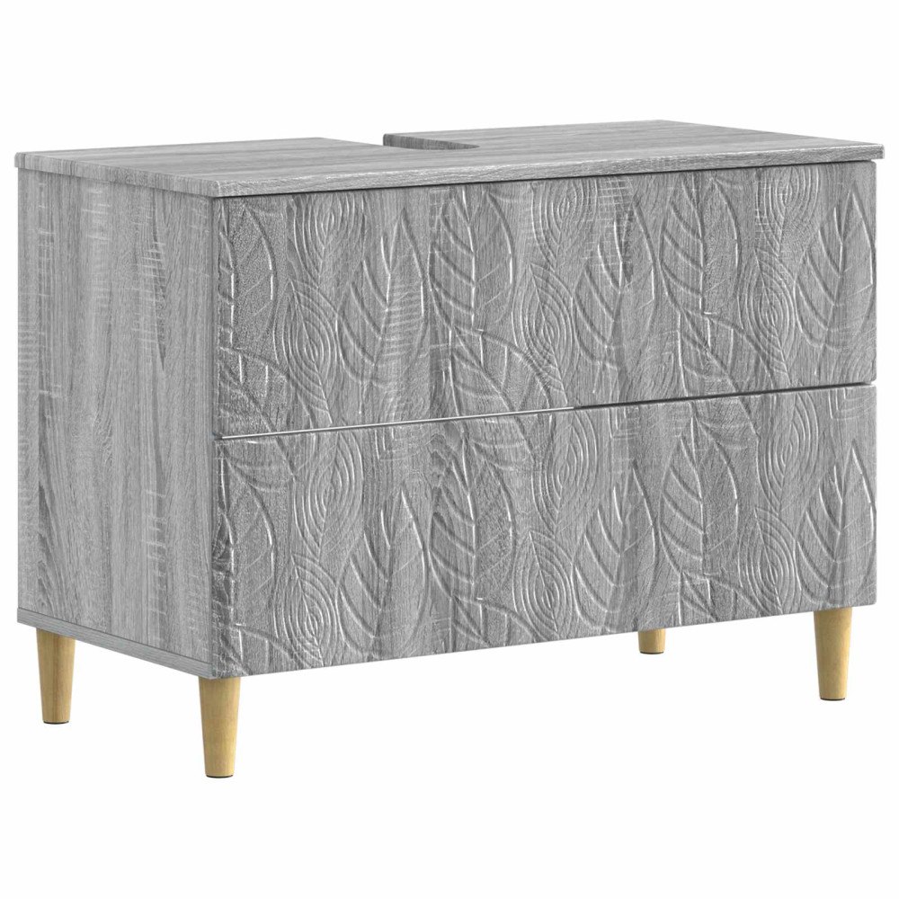 vidaXL Badrumsskåp med handfat DELFT Grå Sonoma 82 x 41 x 59 cm
