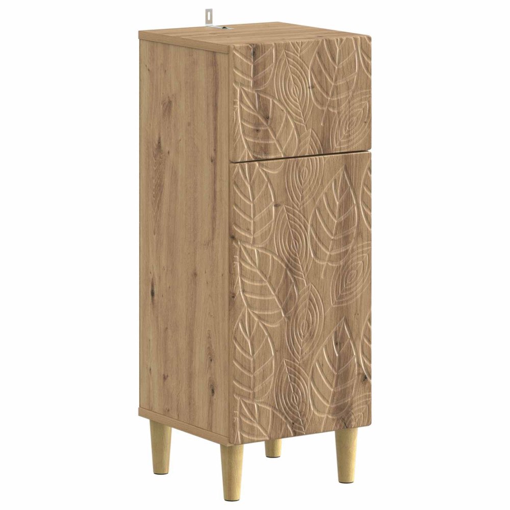 vidaXL Badrumsskrubb DELFT Artisan-ek 30 x 31 x 80 cm Konstruerat trä