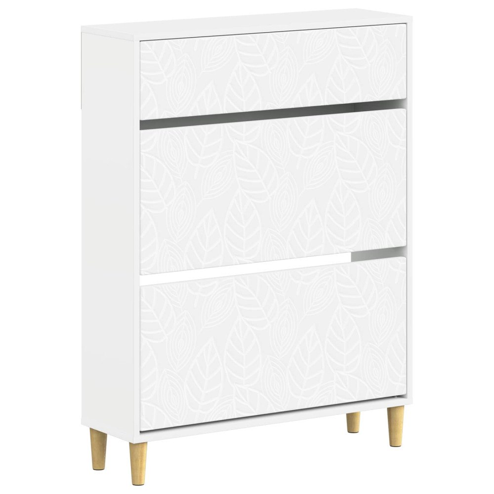 vidaXL Skoskåp DELFT 78 x 24 x 103 cm Konstruerat trä Vit