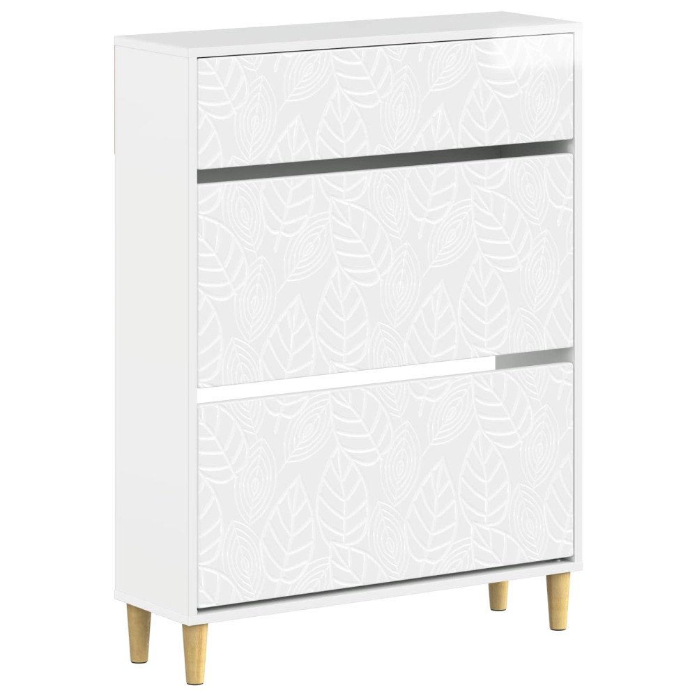 vidaXL Skoskåp DELFT 78 x 24 x 103 cm Konstruerat trä Vit högglans