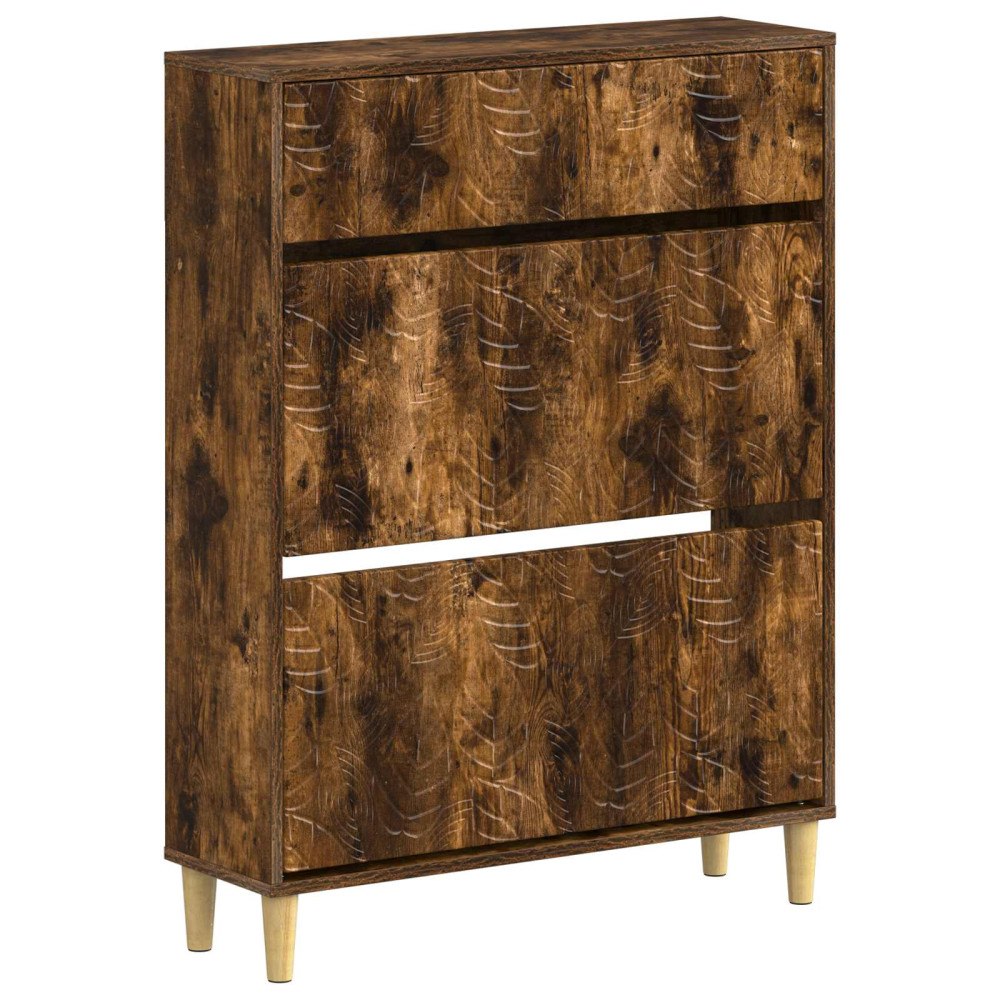 vidaXL Skoskåp DELFT 78 x 24 x 103 cm Konstruerat trä Rökt ek