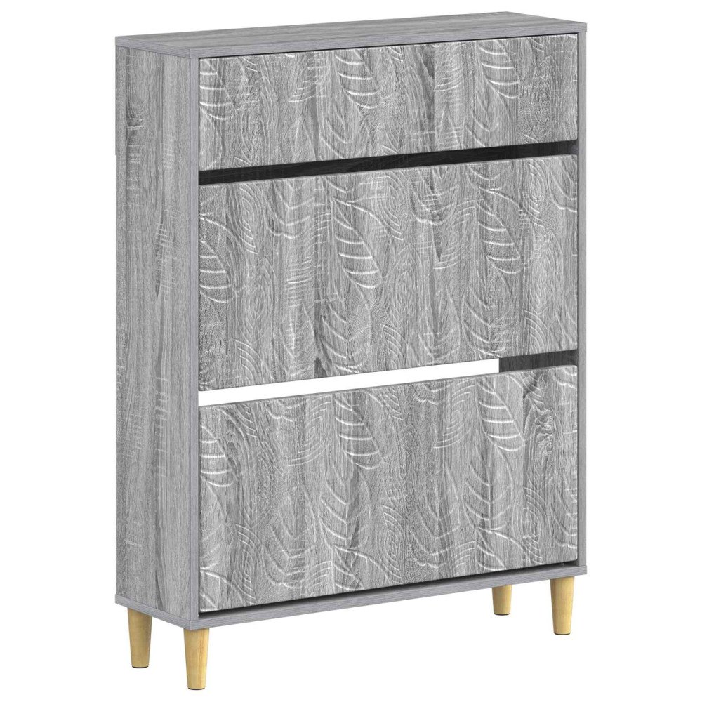 vidaXL Skoskåp DELFT 78 x 24 x 103 cm Konstruerat trä Grå Sonoma