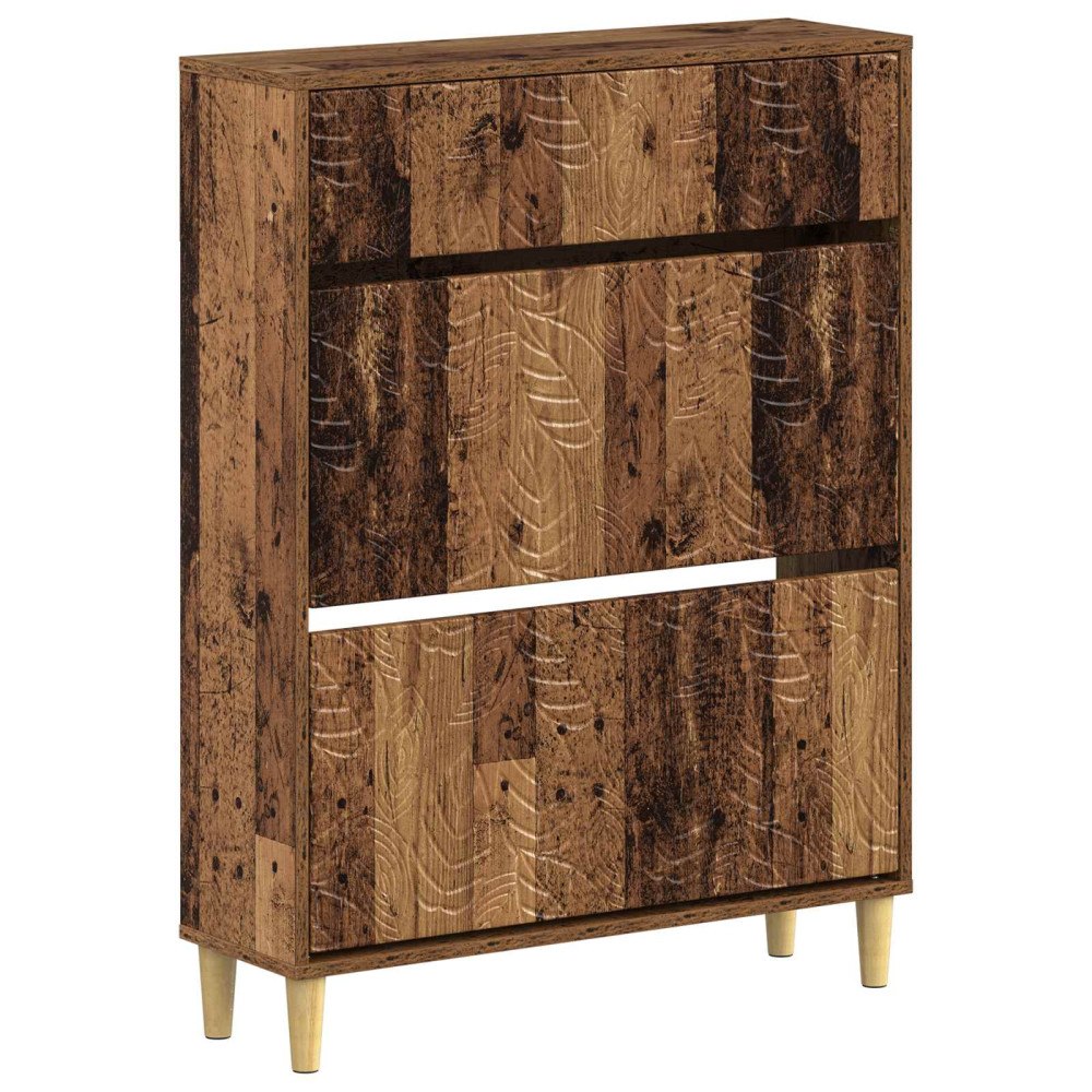 vidaXL Skoskåp DELFT 78 x 24 x 103 cm Konstruerat trä Gammalt trä