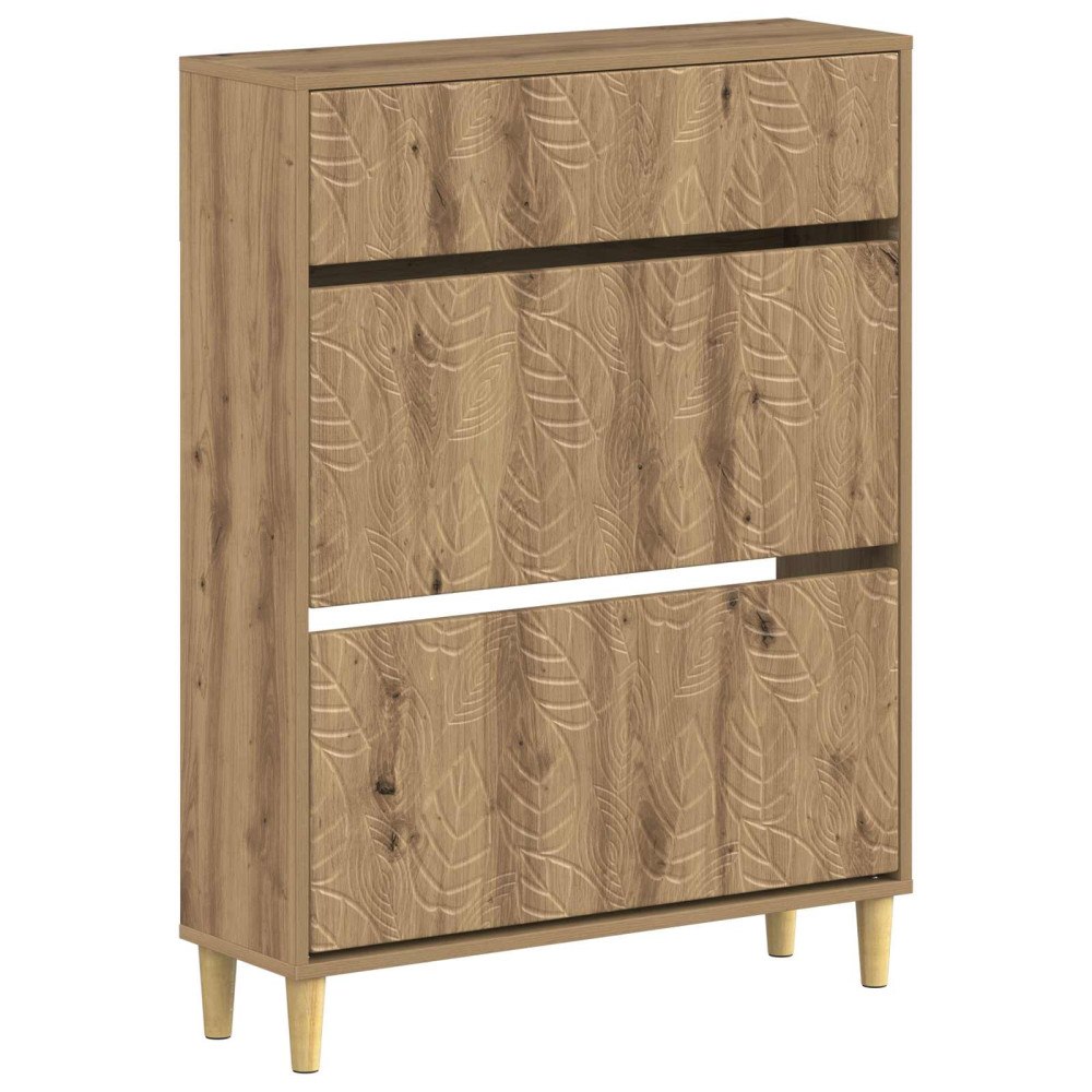 vidaXL Skoskåp DELFT 78 x 24 x 103 cm Konstruerat trä Artisan-ek