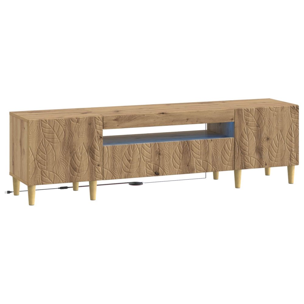 vidaXL LED TV-skåp Artisan-ek Konstruerat trä