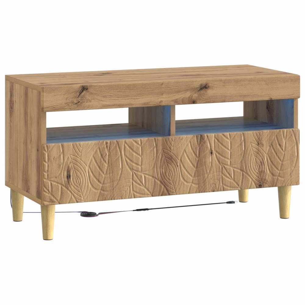 vidaXL LED TV-skåp Artisan-ek Konstruerat trä