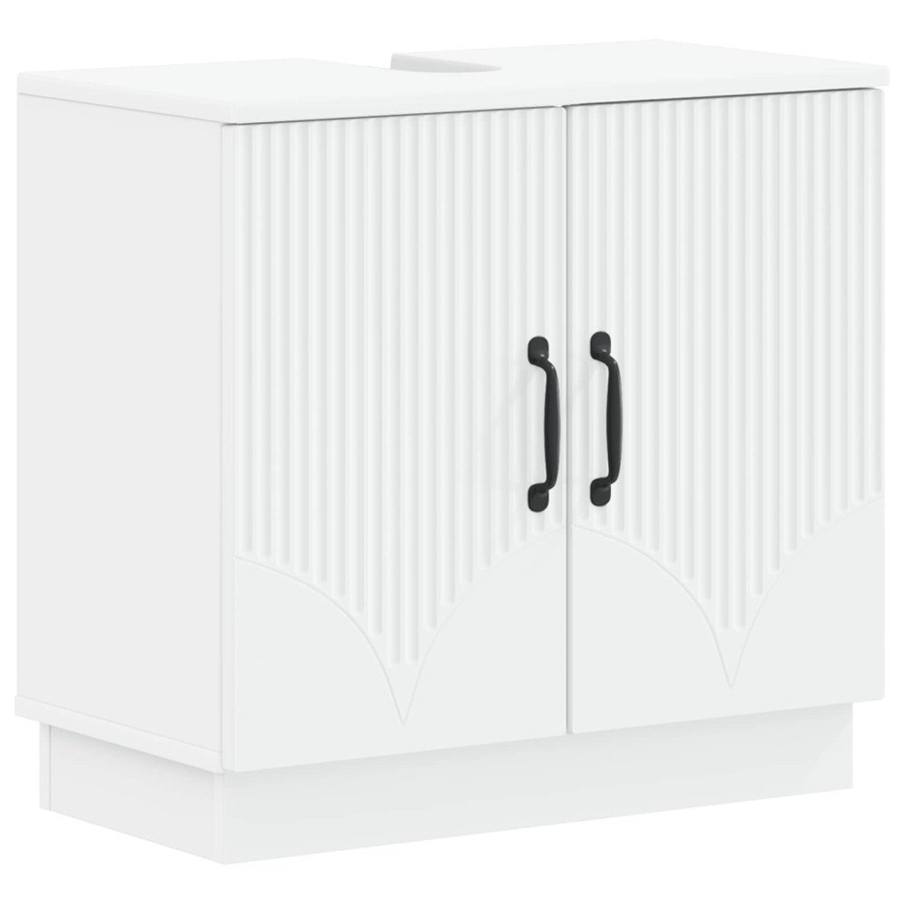 vidaXL Badrumsskåp med handfat HOORN Vit 59,5 x 31,5 x 56 cm