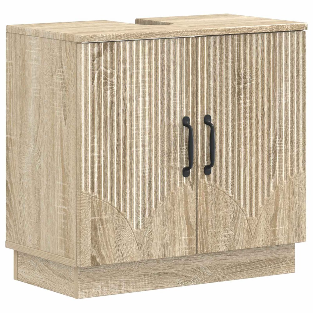 vidaXL Badrumsskåp med handfat HOORN Sonoma-ek 59,5 x 31,5 x 56 cm