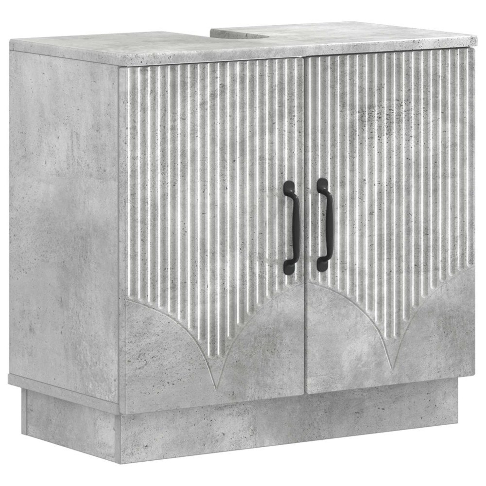 vidaXL Badrumsskåp med handfat HOORN Betonggrå 59,5 x 31,5 x 56 cm