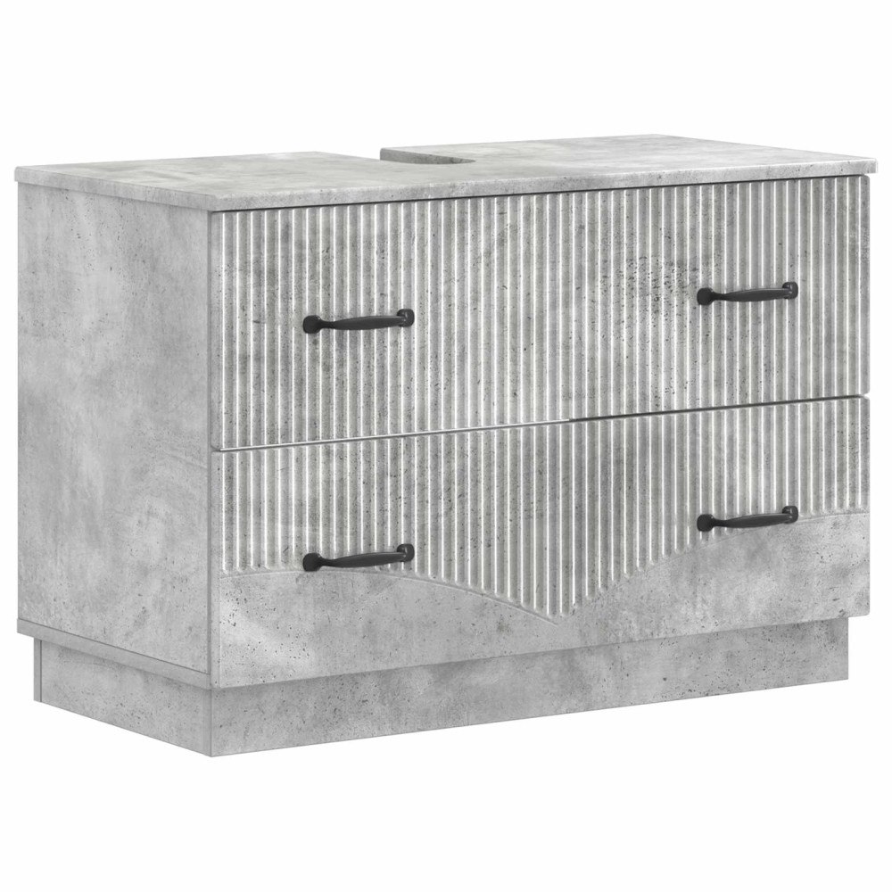 vidaXL Badrumsskåp med handfat HOORN Betonggrå 82 x 41 x 56 cm