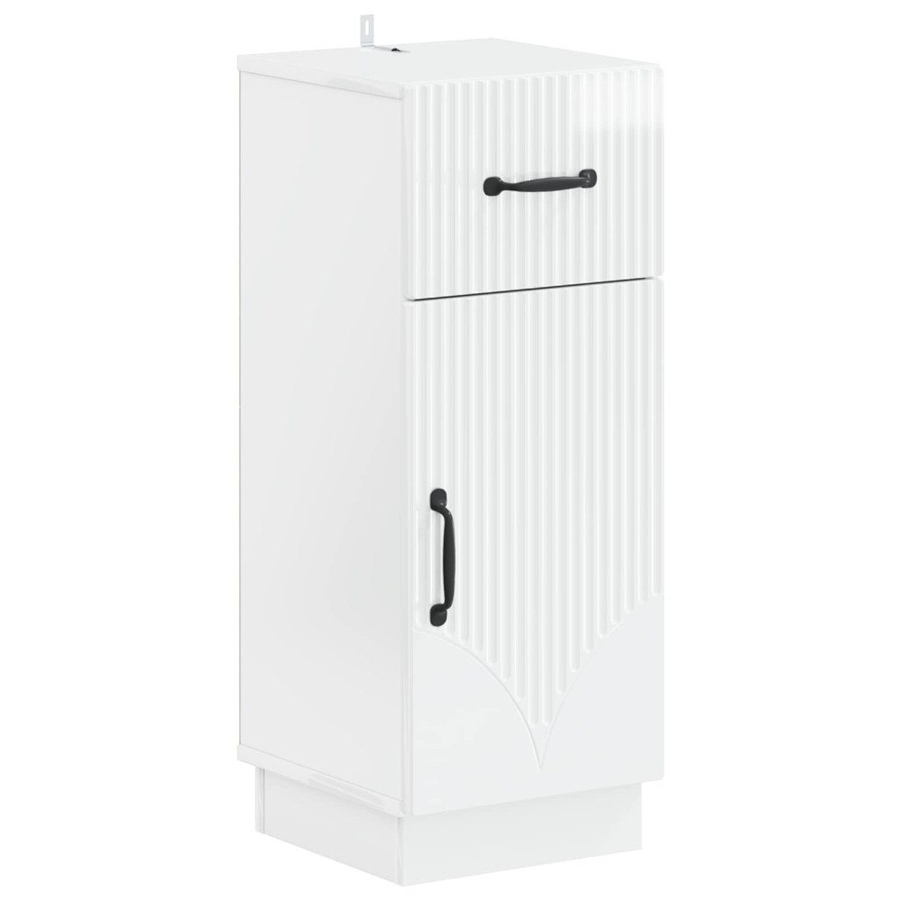 vidaXL Badrumsskrubb HOORN Vit högglans 30 x 31 x 77 cm