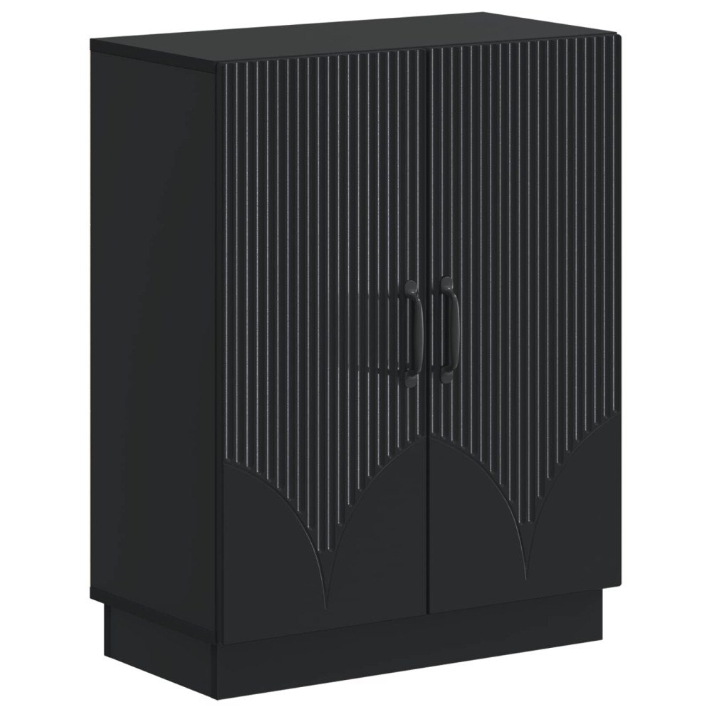 vidaXL Badrumsskrubb HOORN Svart 59,5 x 31 x 77 cm Konstruerat trä