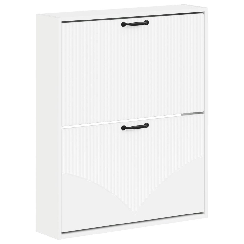 vidaXL Väggmonterad skoskåp HOORN 71 x 17 x 86 cm Konstruerat trä Vit