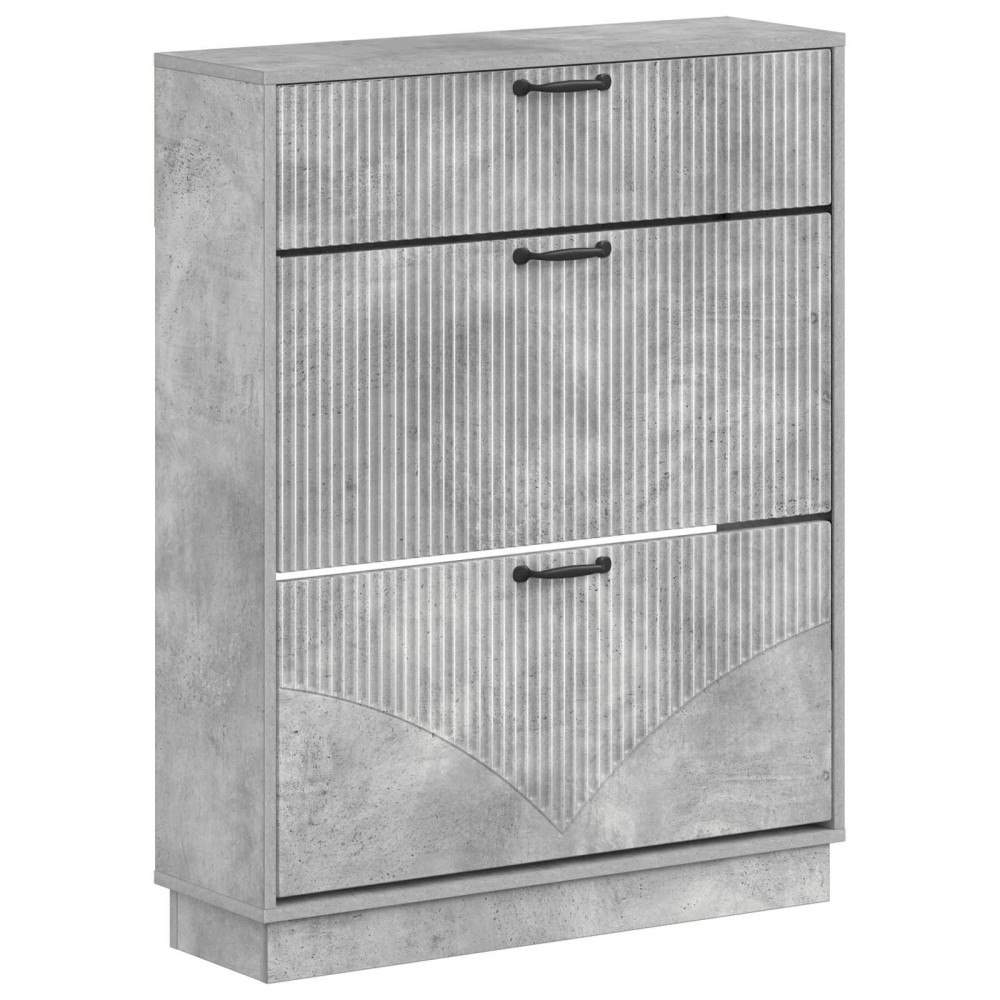 vidaXL Skoskåp HOORN 78 x 24 x 100 cm Konstruerat trä Betonggrå