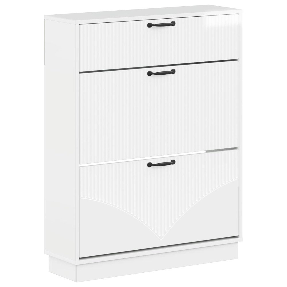 vidaXL Skoskåp HOORN 78 x 24 x 100 cm Konstruerat trä Vit högglans