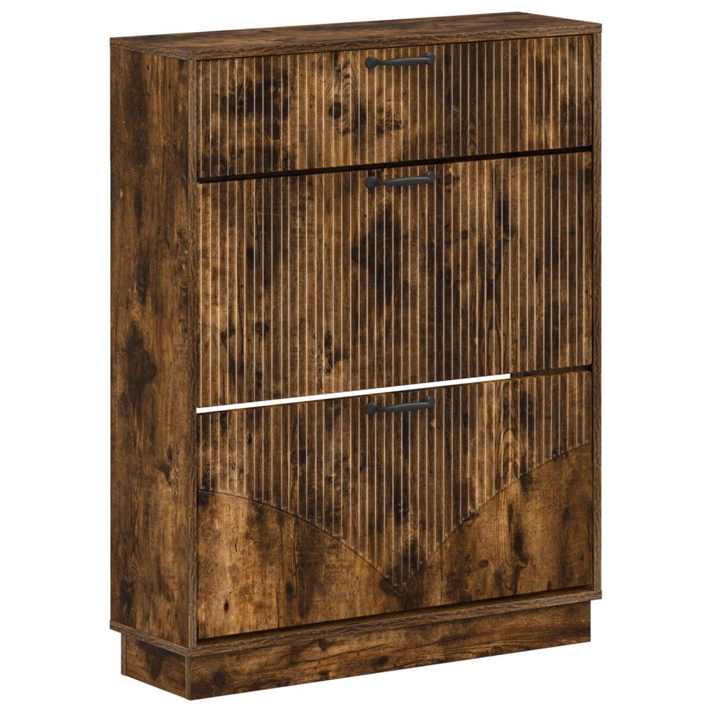 vidaXL Skoskåp HOORN 78 x 24 x 100 cm Konstruerat trä Rökt ek