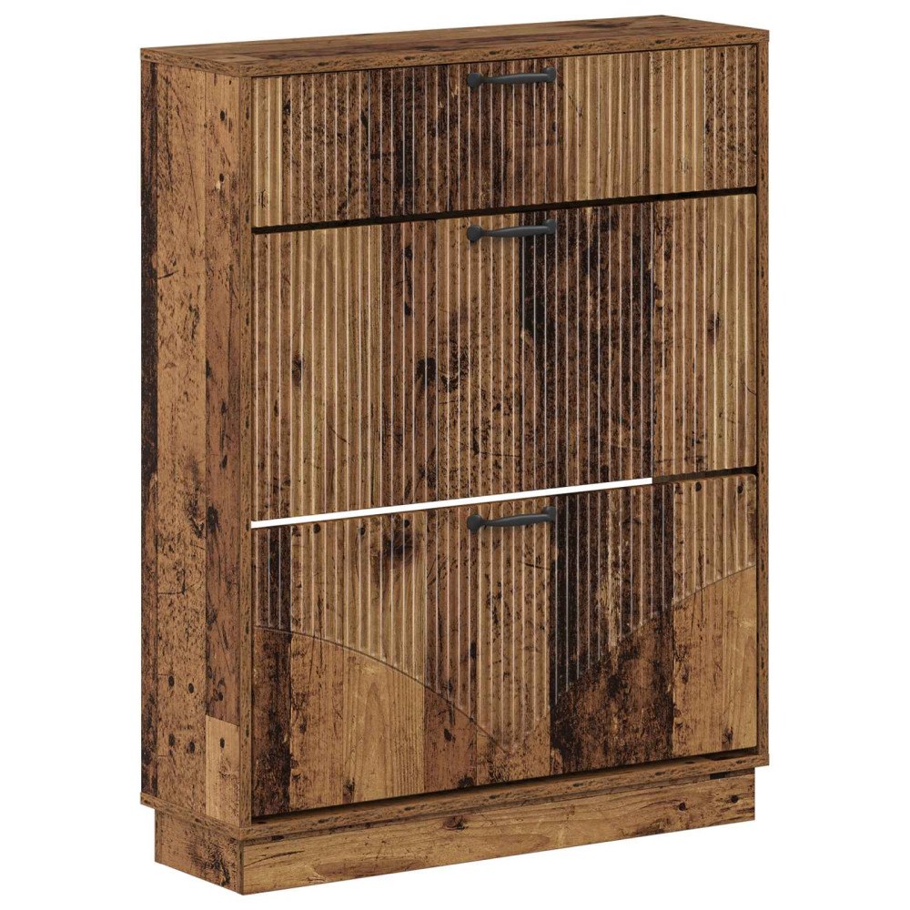 vidaXL Skoskåp HOORN 78 x 24 x 100 cm Konstruerat trä Gammalt trä