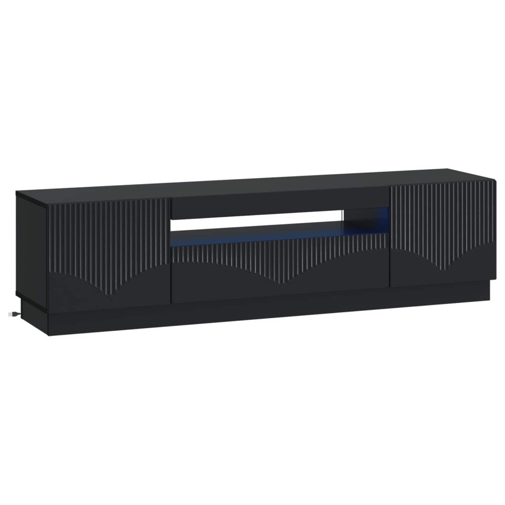 vidaXL LED TV-skåp Svart Konstruerat trä