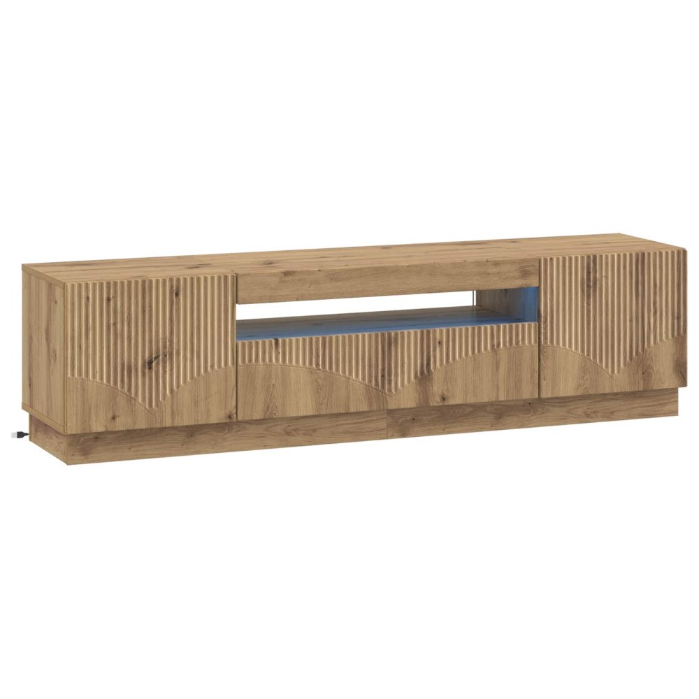 vidaXL LED TV-skåp Artisan-ek Konstruerat trä
