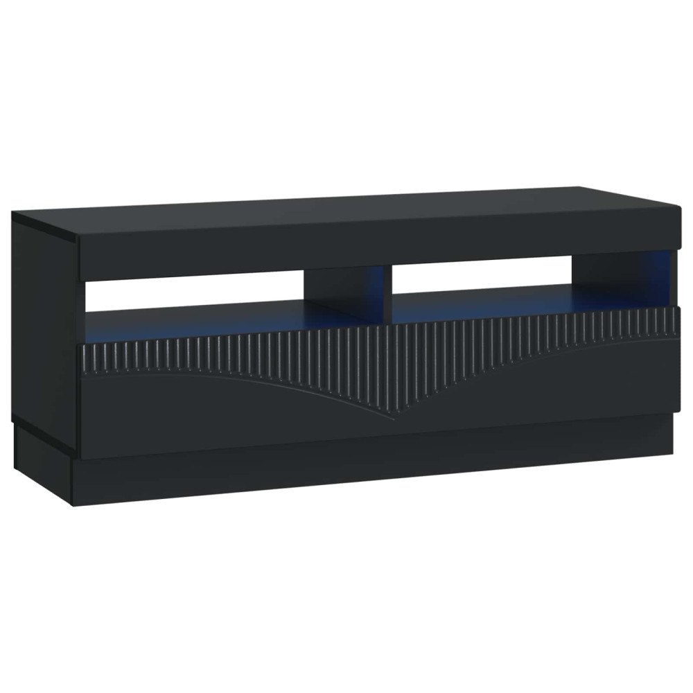 vidaXL LED TV-skåp Svart Konstruerat trä