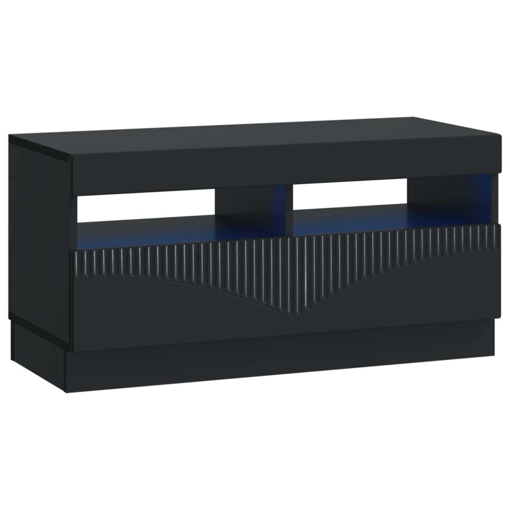 vidaXL LED TV-skåp Svart Konstruerat trä