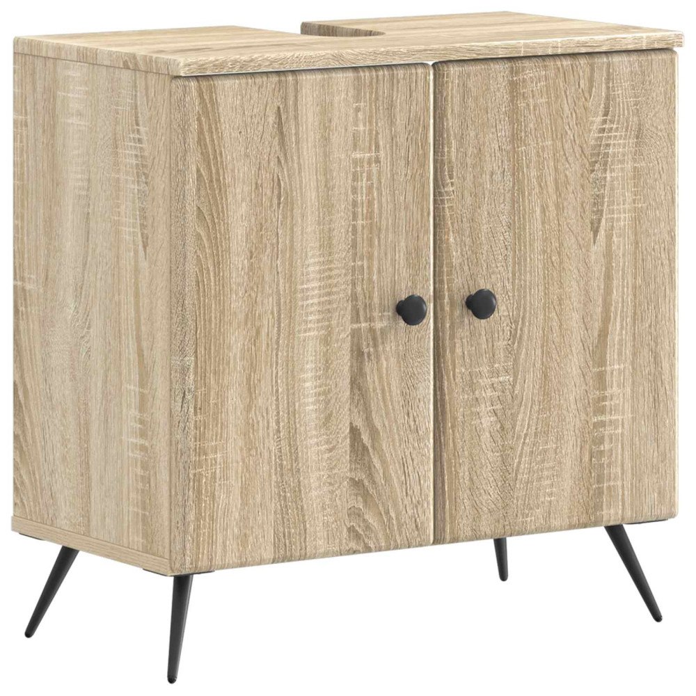 vidaXL Badrumsskåp med handfat BREDA Sonoma-ek 59,5 x 31,5 x 59 cm