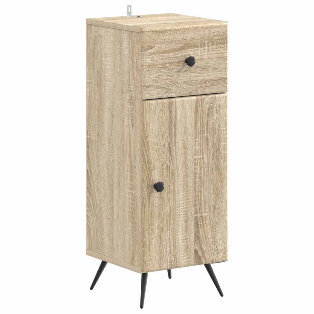vidaXL Badrumsskrubb BREDA Sonoma-ek 30 x 31 x 80 cm Konstruerat trä