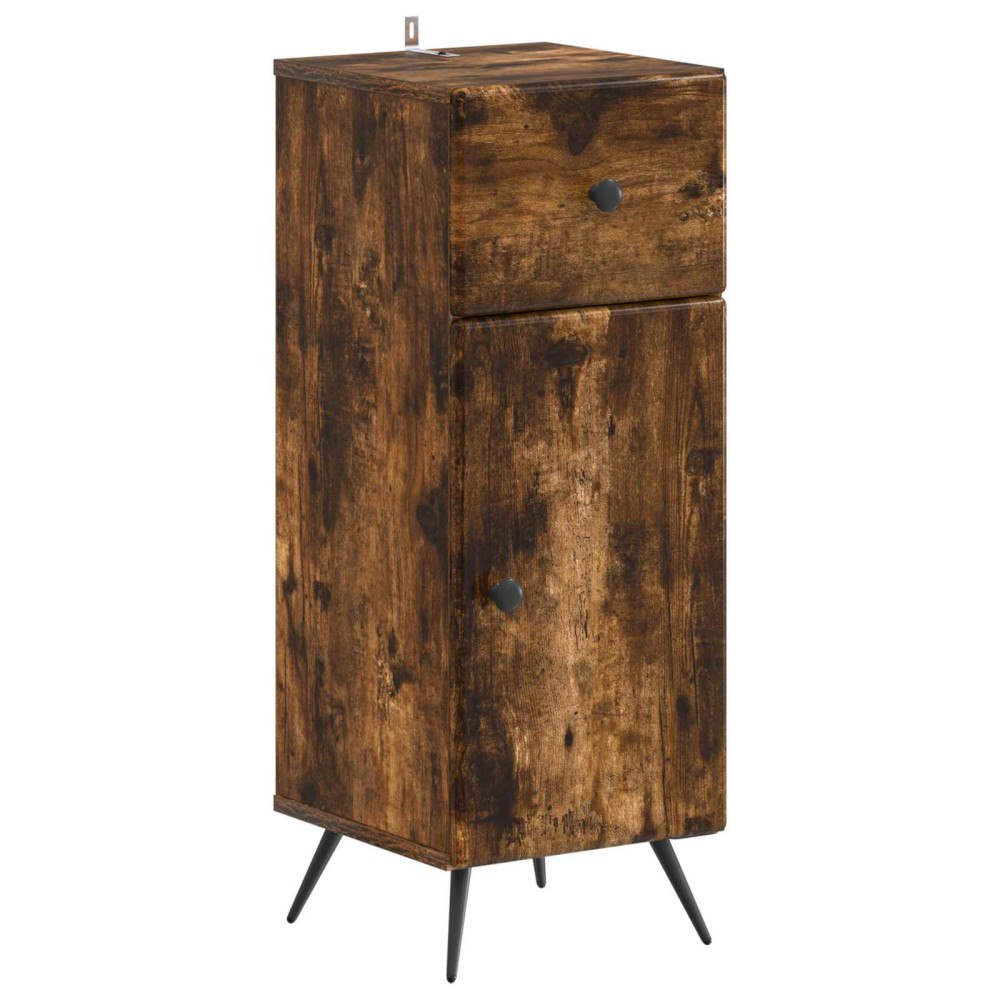 vidaXL Badrumsskrubb BREDA Rökt ek 30 x 31 x 80 cm Konstruerat trä