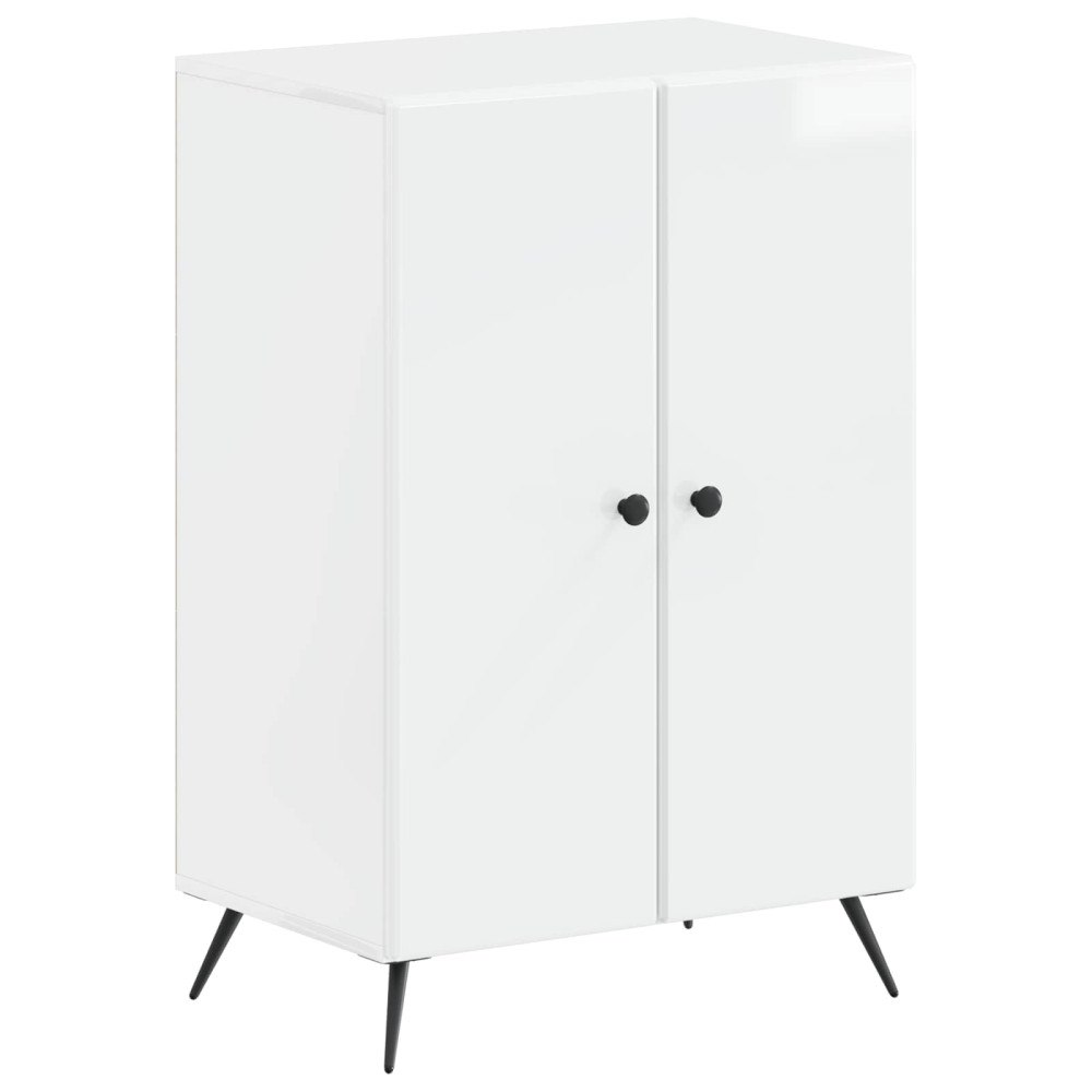 vidaXL Skoskåp BREDA 59,5 x 39,5 x 90 cm Konstruerat trä Vit högglans