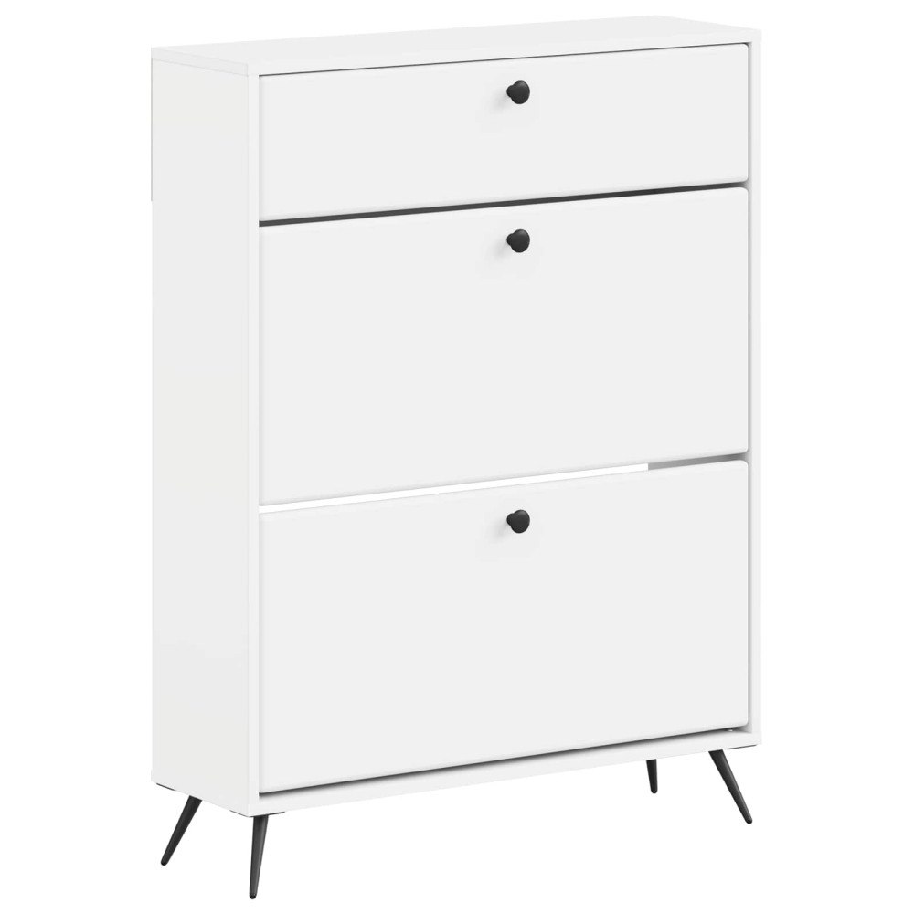 vidaXL Skoskåp BREDA 78 x 24 x 103 cm Konstruerat trä Vit