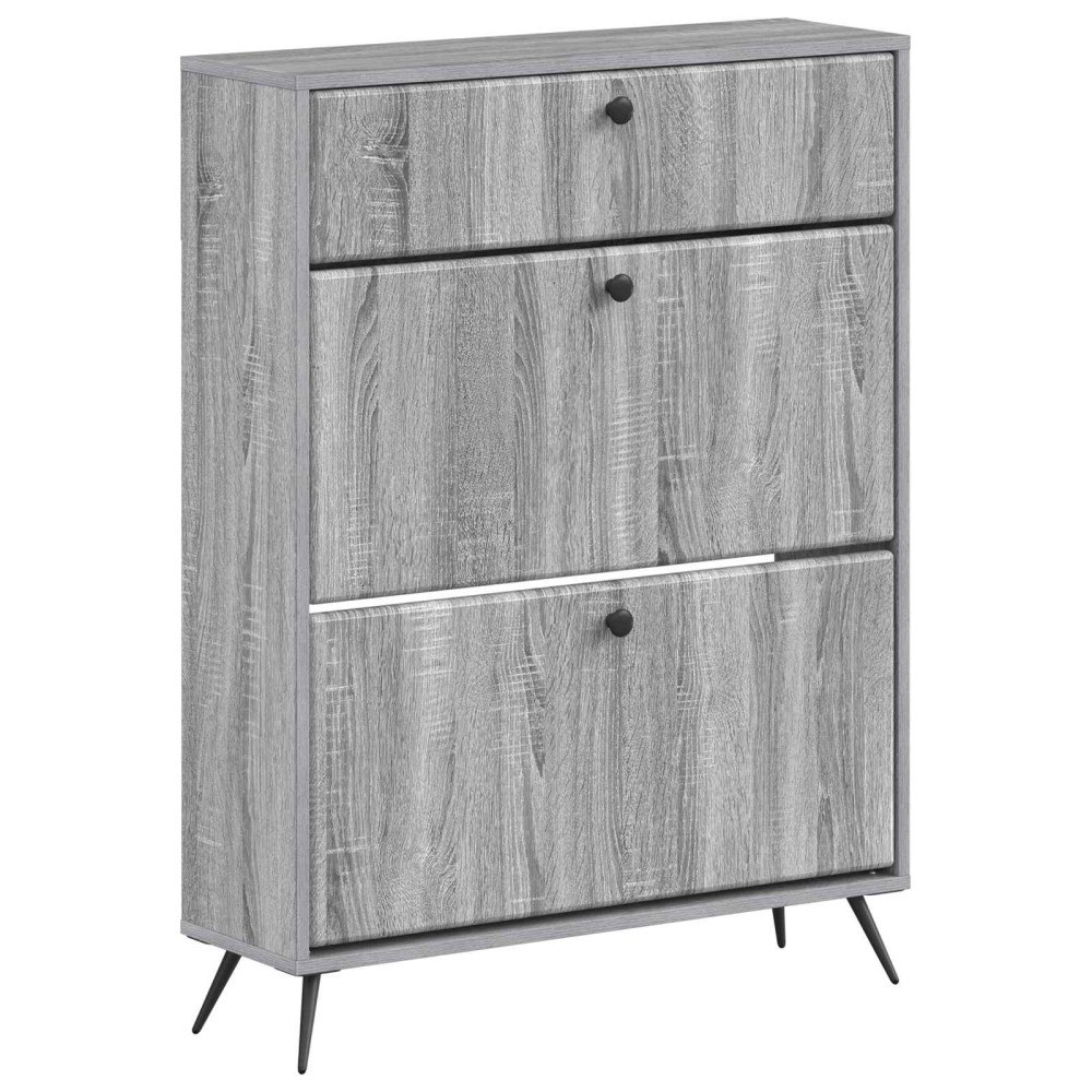 vidaXL Skoskåp BREDA 78 x 24 x 103 cm Konstruerat trä Grå Sonoma